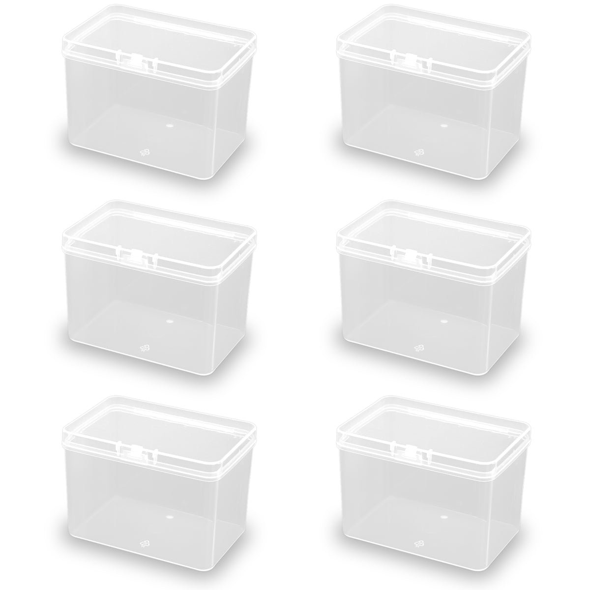 6 Pack Rectangle Plastic Clear Storage Containers Box (3.54 x 2.32 x 2.56 Inch)