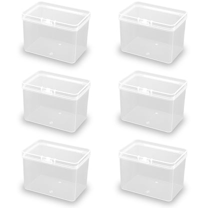 6 Pack Rectangle Plastic Clear Storage Containers Box (3.54 x 2.32 x 2.56 Inch)