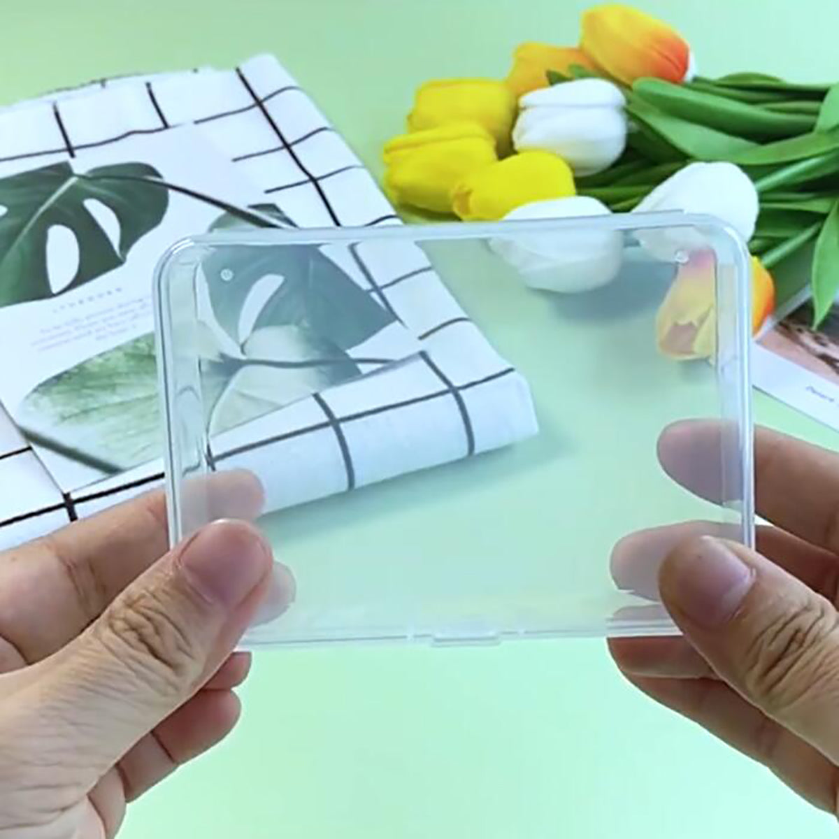12 Pack Rectangle Plastic Clear Storage Containers Box (3.54 x 2.36 x 0.87 inch)