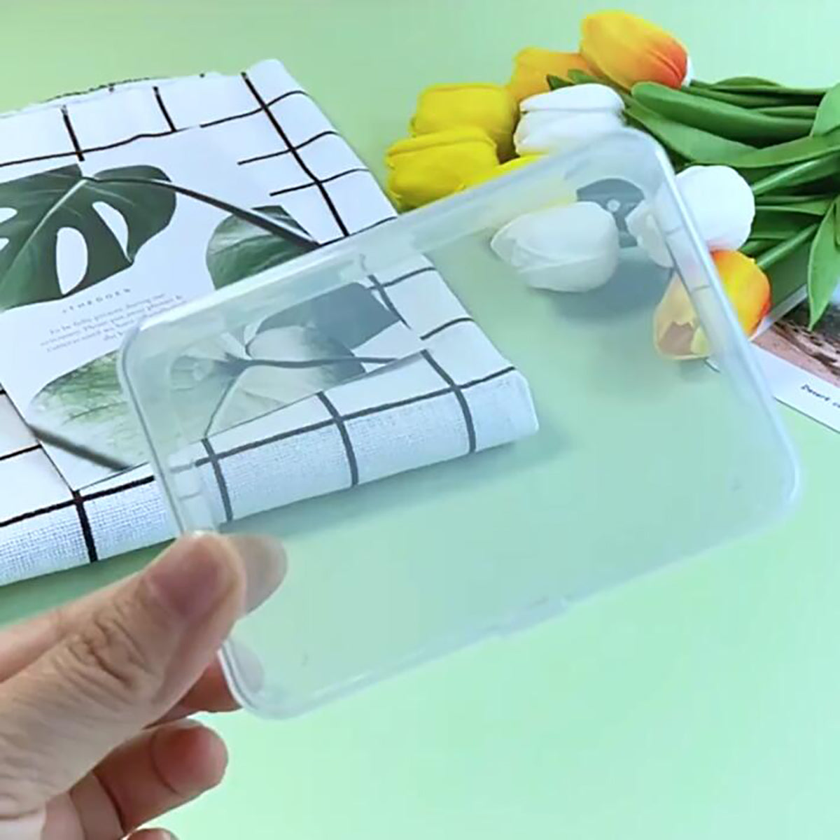 12 Pack Rectangle Plastic Clear Storage Containers Box (3.54 x 2.36 x 0.87 inch)