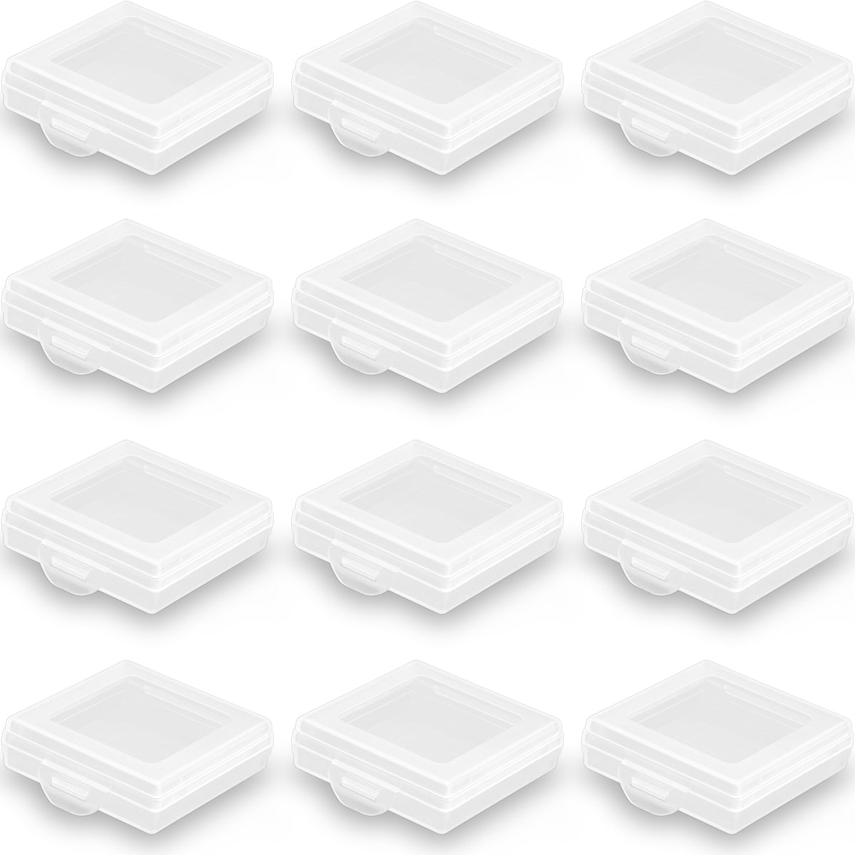 12Pcs Square Bead Organizers with Lid-1.93 x 1.89 x 0.59 Inch