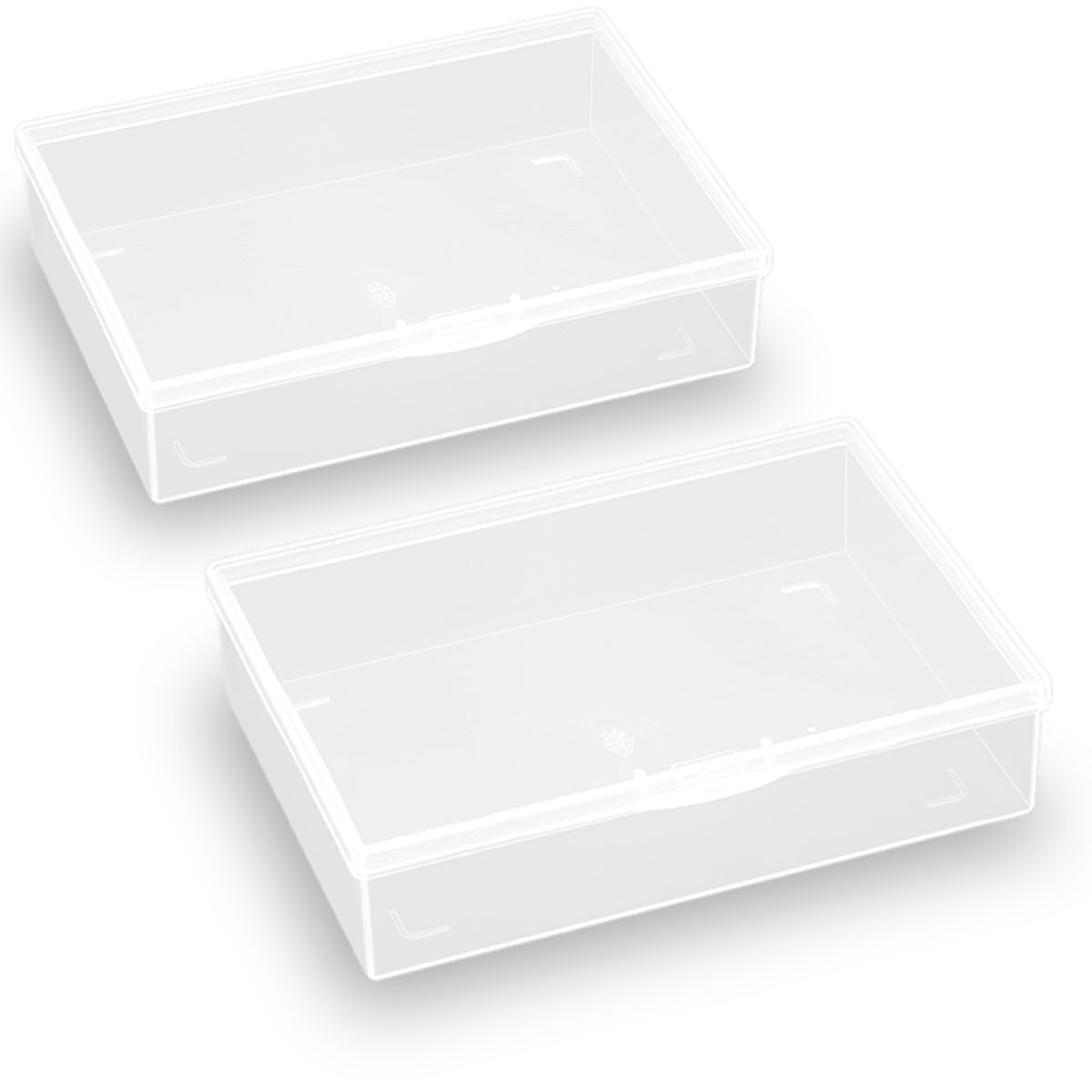 2 Pack Rectangle Plastic Clear Storage Containers Box (5.87 x 4.13 x 1.42 in)