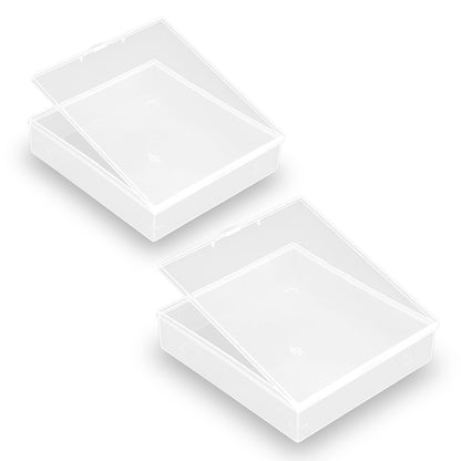 Clear Polypropylene Rectangle Beads Storage Containers Box (5.87 x 6.34 x 1.5 inch)