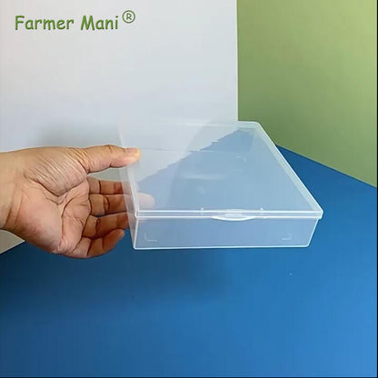 Clear Polypropylene Rectangle Beads Storage Containers Box (5.87 x 6.34 x 1.5 inch)
