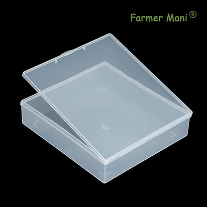 Clear Polypropylene Rectangle Beads Storage Containers Box (5.87 x 6.34 x 1.5 inch)