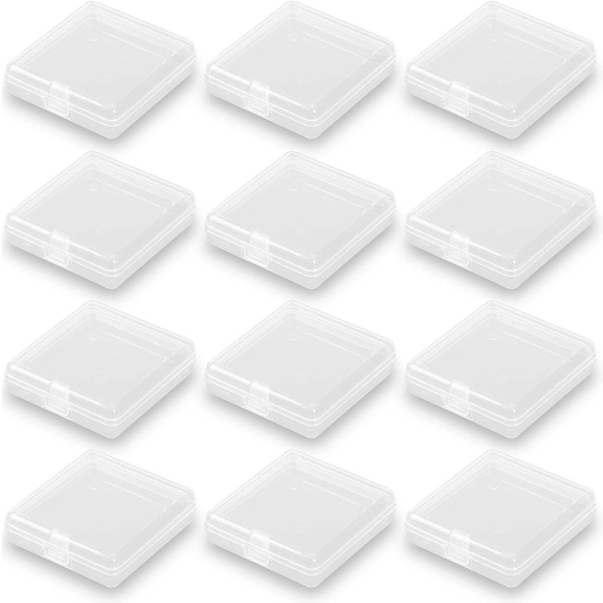 Square Plastic Storage Containers (2.4 x 2.24 x 0.67 inch) - 24 Pack
