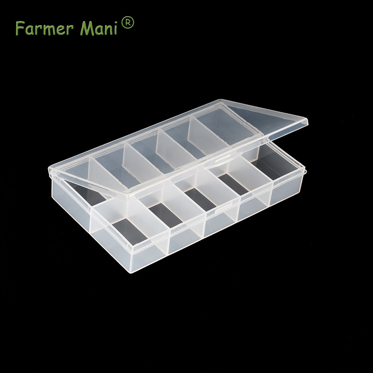 2 PCS Transparent Beads Storage Containers Box, Plastic Bead Organizers (10 Girds)