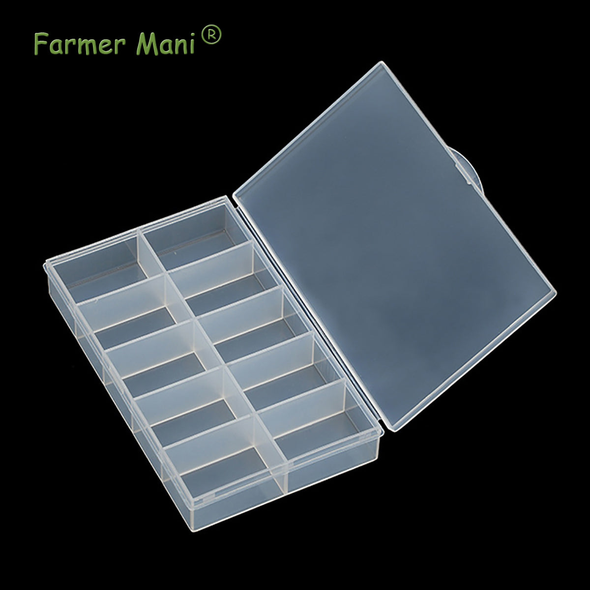 2 PCS Transparent Beads Storage Containers Box, Plastic Bead Organizers (10 Girds)