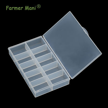 2 PCS Transparent Beads Storage Containers Box, Plastic Bead Organizers (10 Girds)