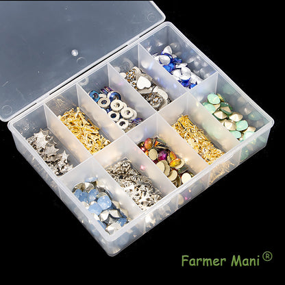 2 PCS Transparent Beads Storage Containers Box, Plastic Bead Organizers (10 Girds)