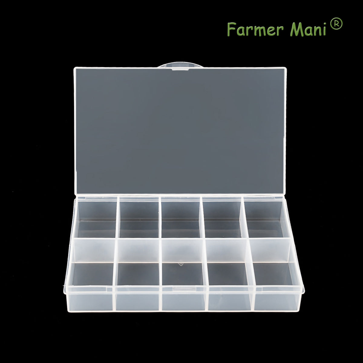 2 PCS Transparent Beads Storage Containers Box, Plastic Bead Organizers (10 Girds)