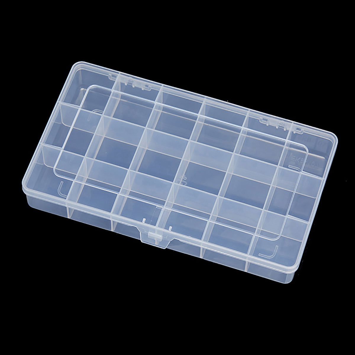 2PCS 18 Grids Transparent Plastic Divided Storage Case