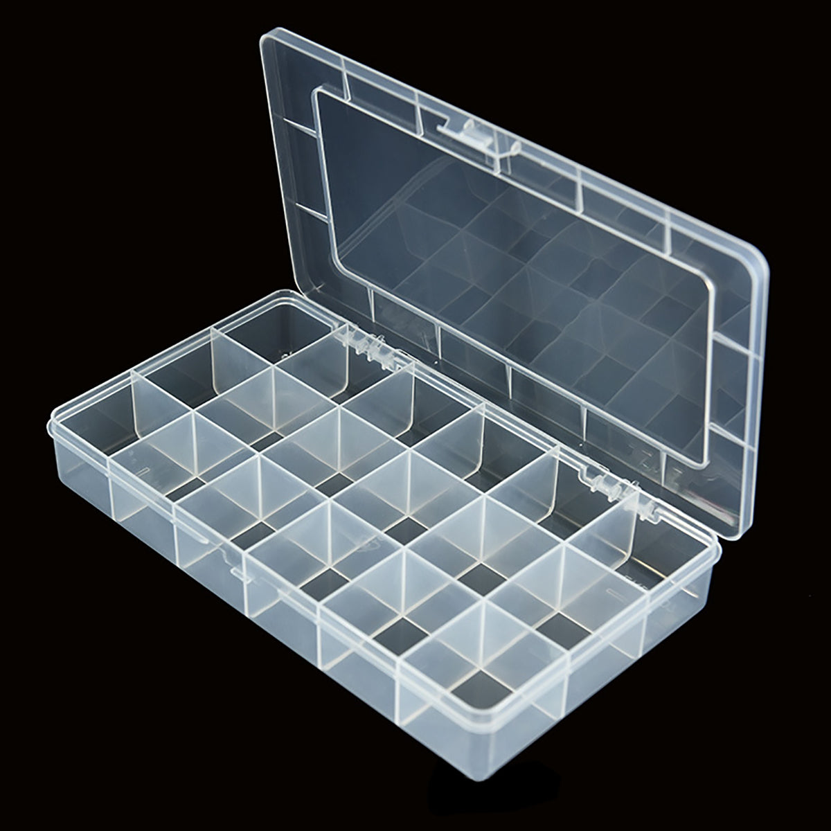 2PCS 18 Grids Transparent Plastic Divided Storage Case