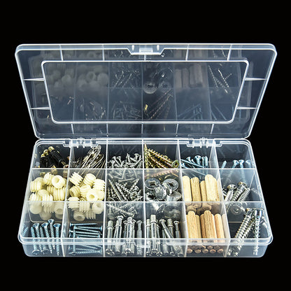 2PCS 18 Grids Transparent Plastic Divided Storage Case