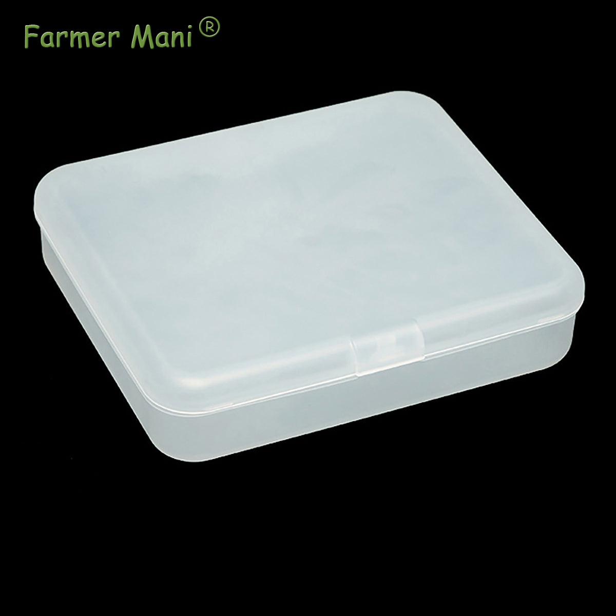 2 Pack Rectangular Clear Frosted Plastic Box Containers (6.18x5.32x1.5 Inches)