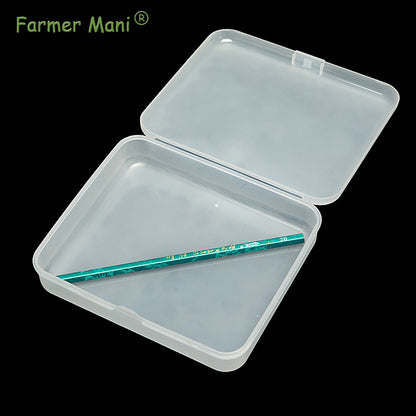2 Pack Rectangular Clear Frosted Plastic Box Containers (6.18x5.32x1.5 Inches)