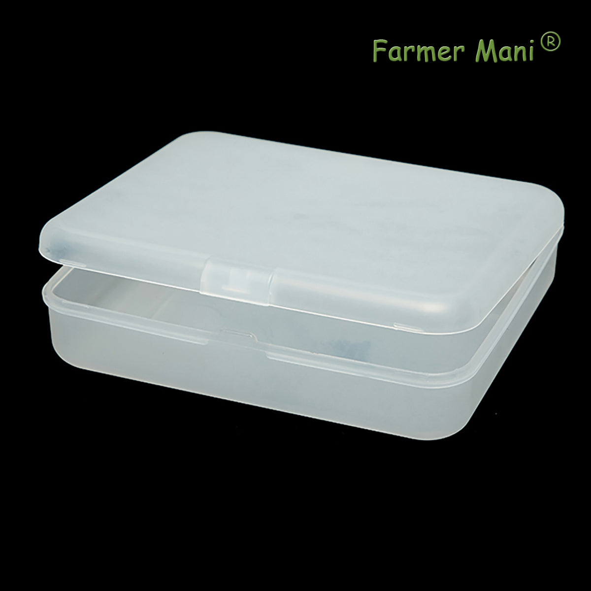 2 Pack Rectangular Clear Frosted Plastic Box Containers (6.18x5.32x1.5 Inches)