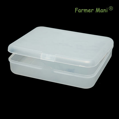2 Pack Rectangular Clear Frosted Plastic Box Containers (6.18x5.32x1.5 Inches)