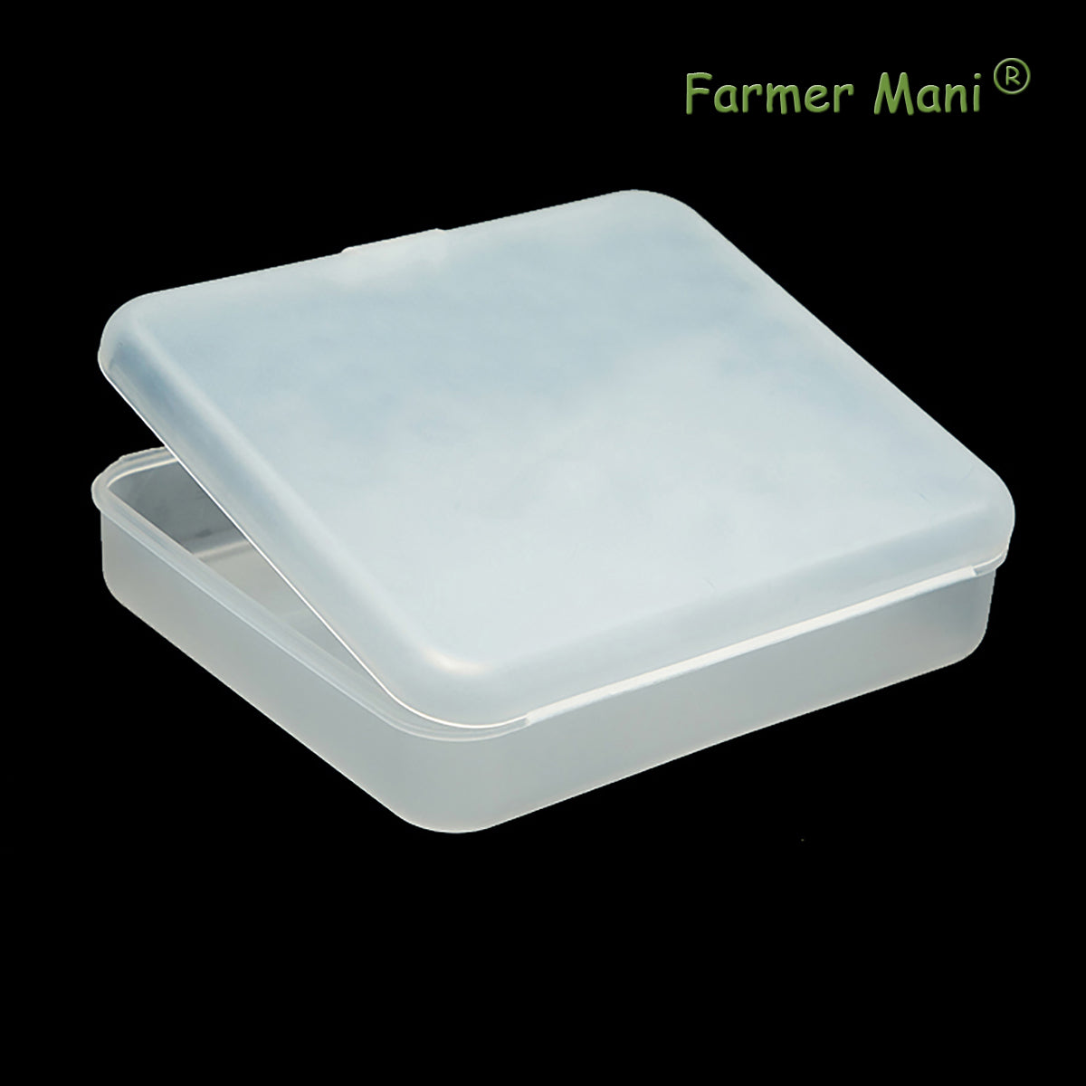 2 Pack Rectangular Clear Frosted Plastic Box Containers (6.18x5.32x1.5 Inches)