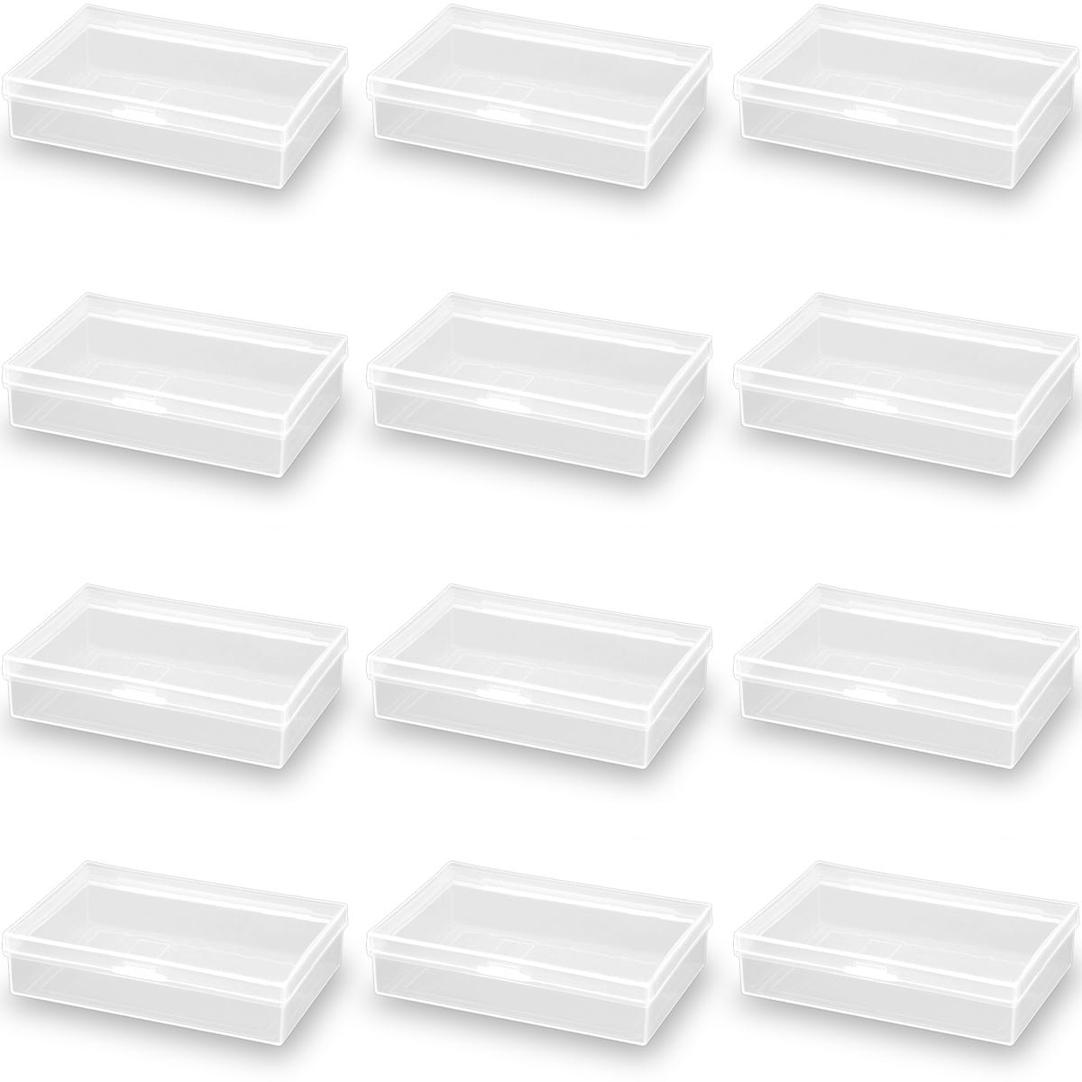 Rectangle Plastic Beads Storage Containers Box (3.62 x 2.44 x 0.87 inch) with Lid