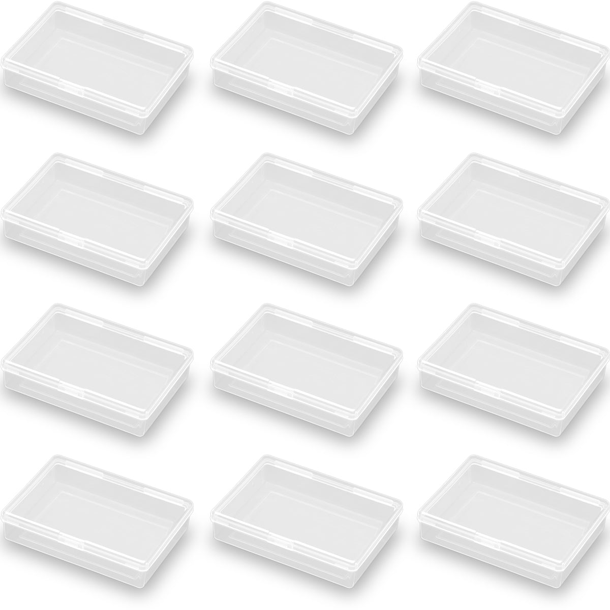 12 Pcs Clear Plastic Storage Containers (3.94 x 2.76 x 0.95 inch)
