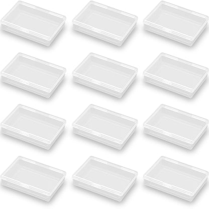 12 Pcs Clear Plastic Storage Containers (3.94 x 2.76 x 0.95 inch)