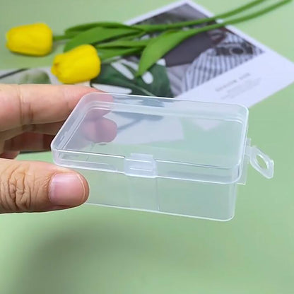 12 Pack Rectangular Clear Plastic Storage Containers with Hanging Ring (2.87 x 1.69 x 1.14 Inch)