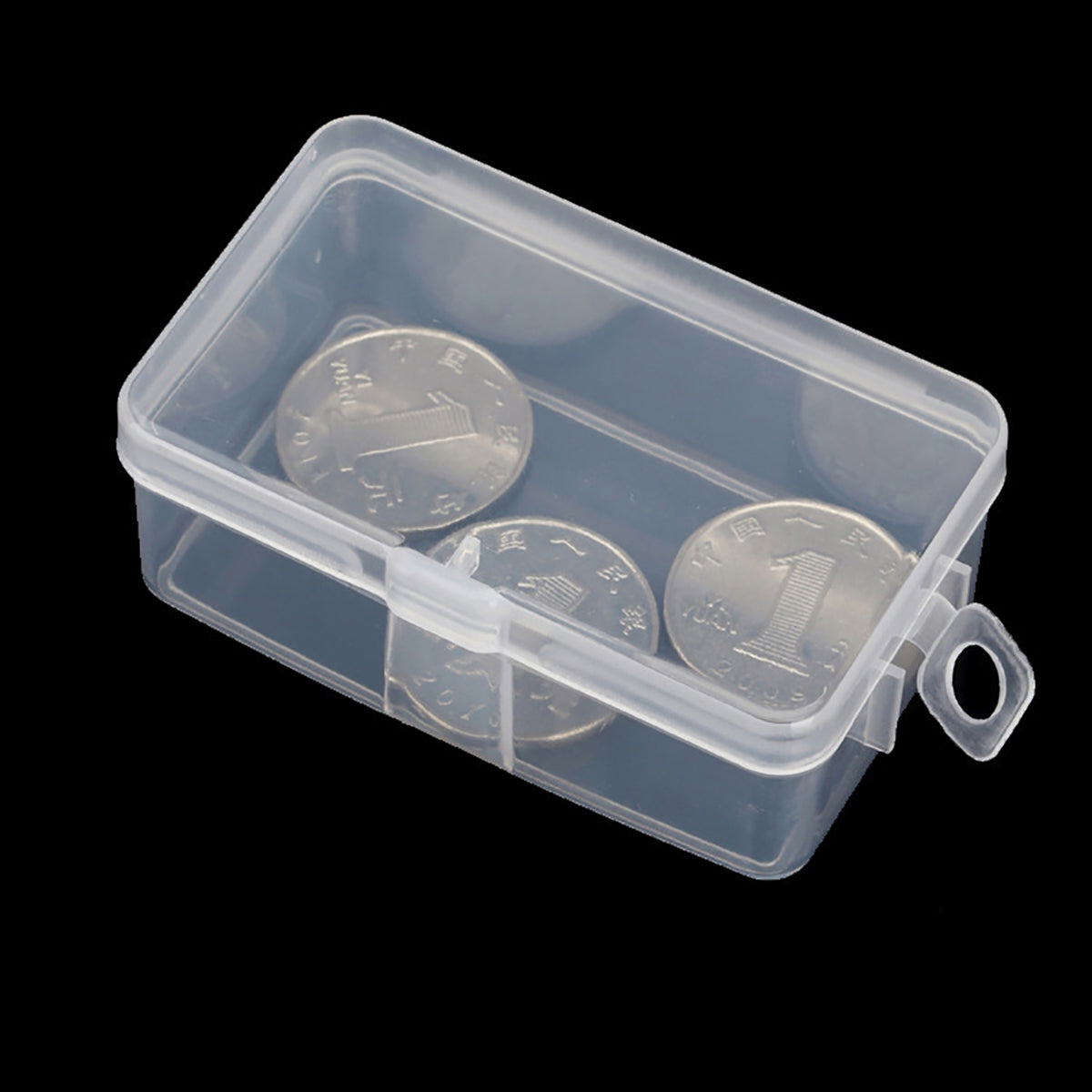 12 Pack Rectangular Clear Plastic Storage Containers with Hanging Ring (2.87 x 1.69 x 1.14 Inch)
