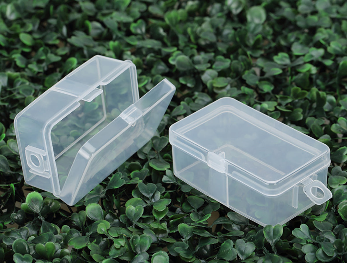 12 Pack Rectangular Clear Plastic Storage Containers with Hanging Ring (2.87 x 1.69 x 1.14 Inch)