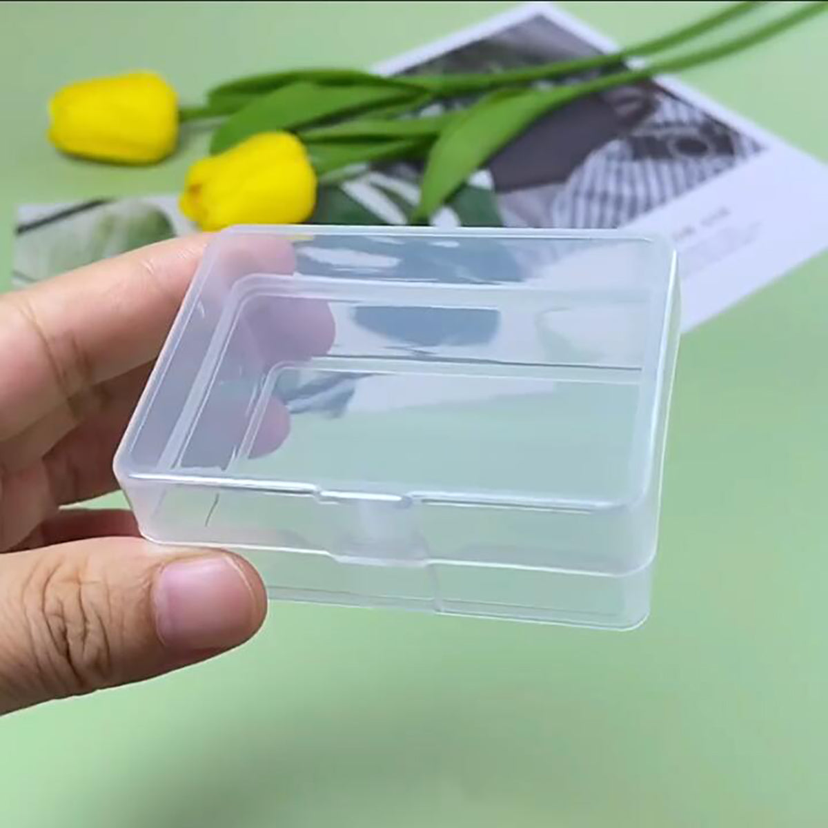 12 PCS Rectangle Plastic Clear Storage Containers Box (2.76 x 1.67 x 1.14 Inch)