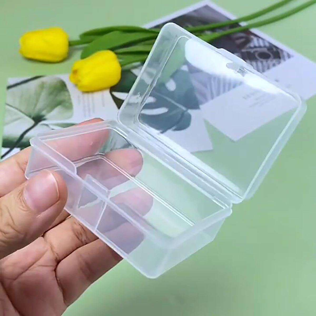 12 PCS Rectangle Plastic Clear Storage Containers Box (2.76 x 1.67 x 1.14 Inch)