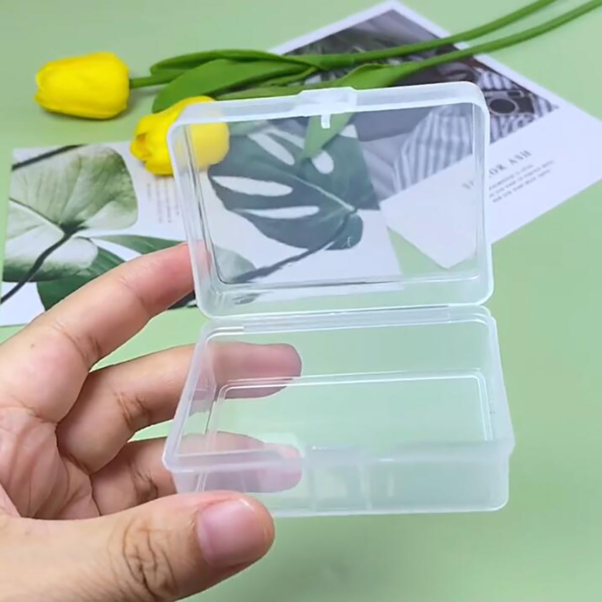 12 PCS Rectangle Plastic Clear Storage Containers Box (2.76 x 1.67 x 1.14 Inch)