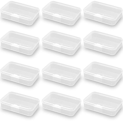12Pcs Rectangular Mini Plastic Storage Containers (3.46 x 2.28 x 0.79 inch)