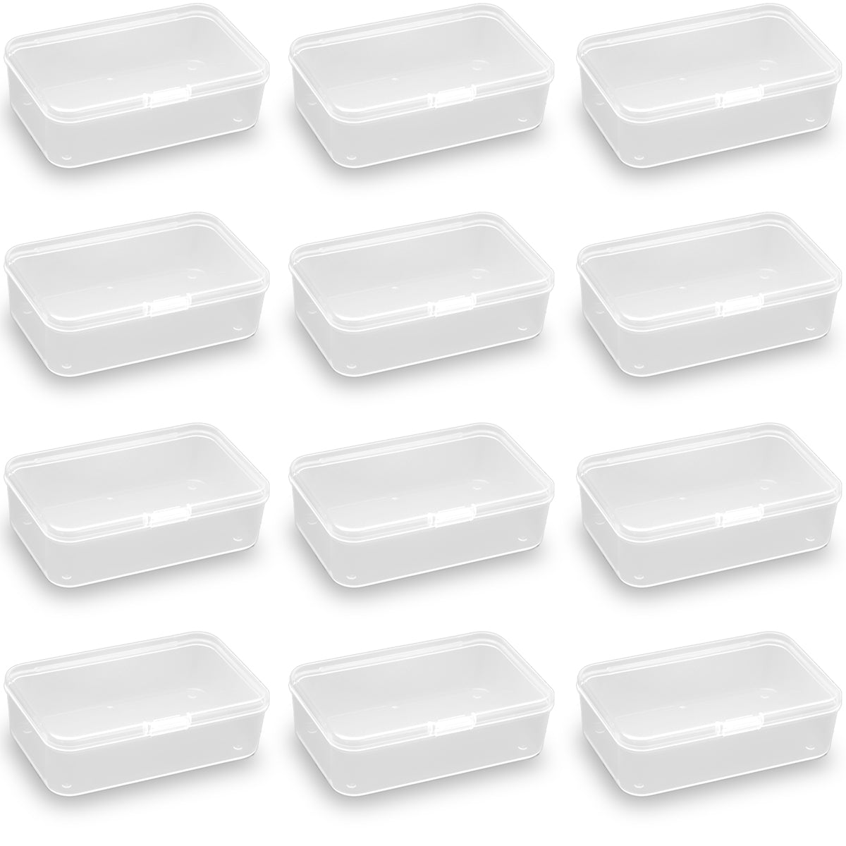 12 pcs Clear Plastic Box Containers (4.65" x 2.84" x 1.38 inch)