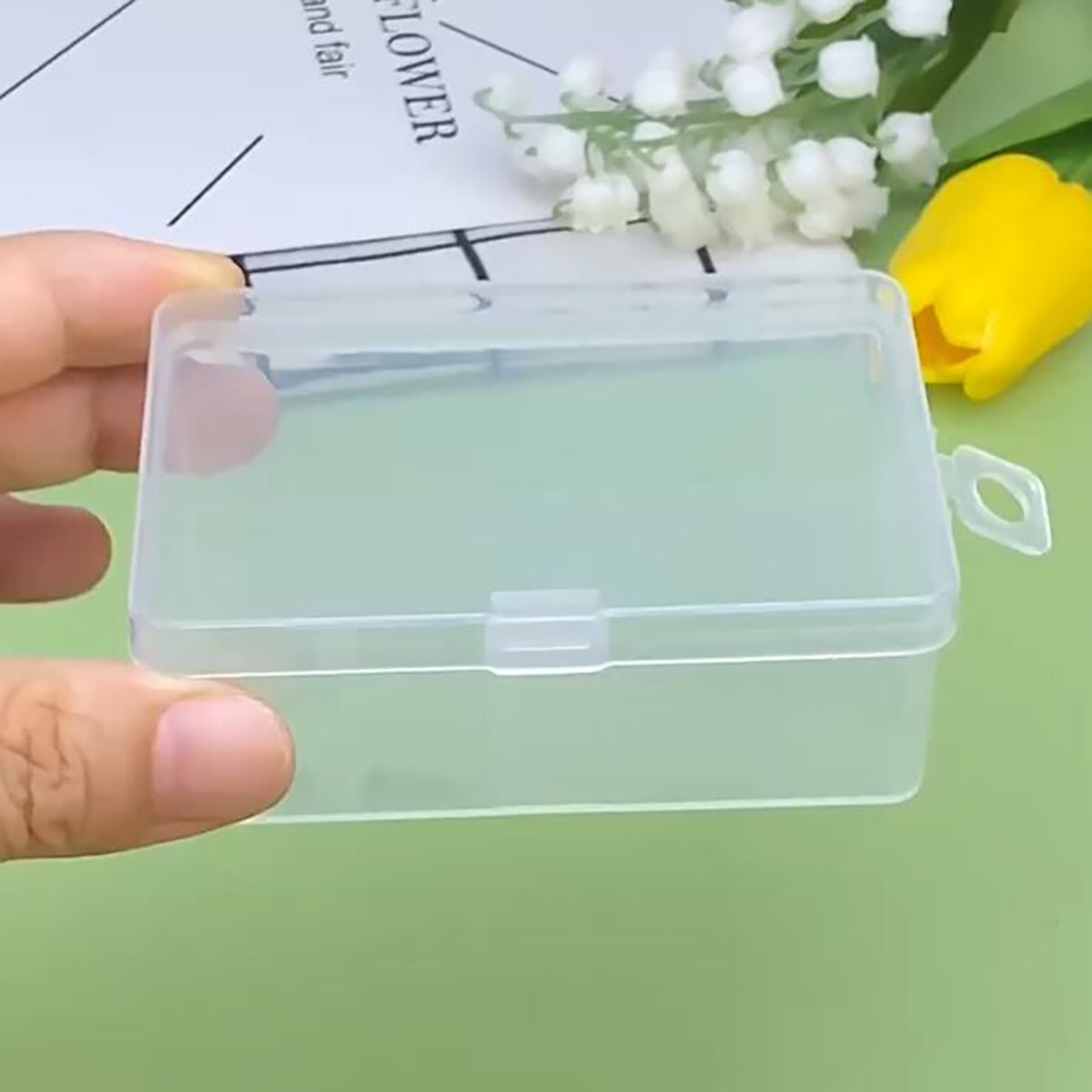 12 Pack Rectangle Plastic Clear Storage Containers Box (3.23 x 2.09 x 1.3 Inch)