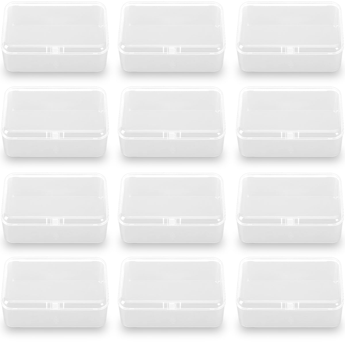 12 Pack Rectangular Clear Plastic Organizer Storage (3.54 x 2.36 x 1.38 inch)