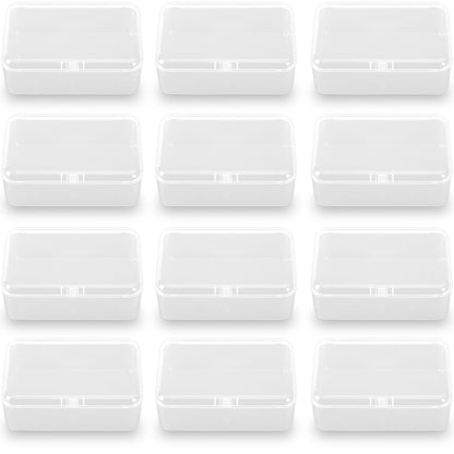 12 Pack Rectangular Clear Plastic Organizer Storage (3.54 x 2.36 x 1.38 inch)