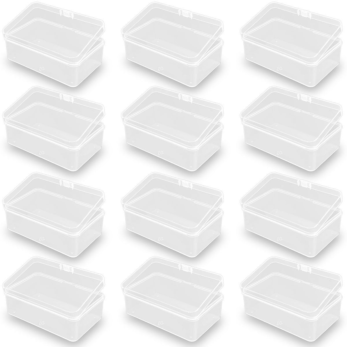 12 Pieces Clear Plastic Beads Storage Containers Box (4.13 x 2.56 x 1.58 Inch)
