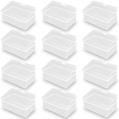 12 Pieces Clear Plastic Beads Storage Containers Box (4.13 x 2.56 x 1.58 Inch)