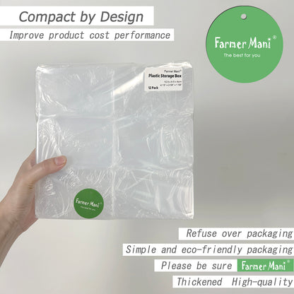 12 Pieces Clear Plastic Beads Storage Containers Box (4.13 x 2.56 x 1.58 Inch)