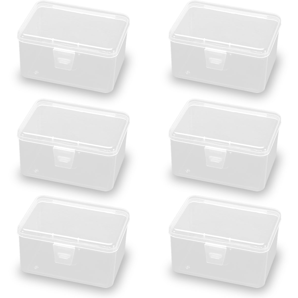 6 Pack Clear Plastic Beads Storage Containers Box (4.61 x 3.23 x 2.56 inch)