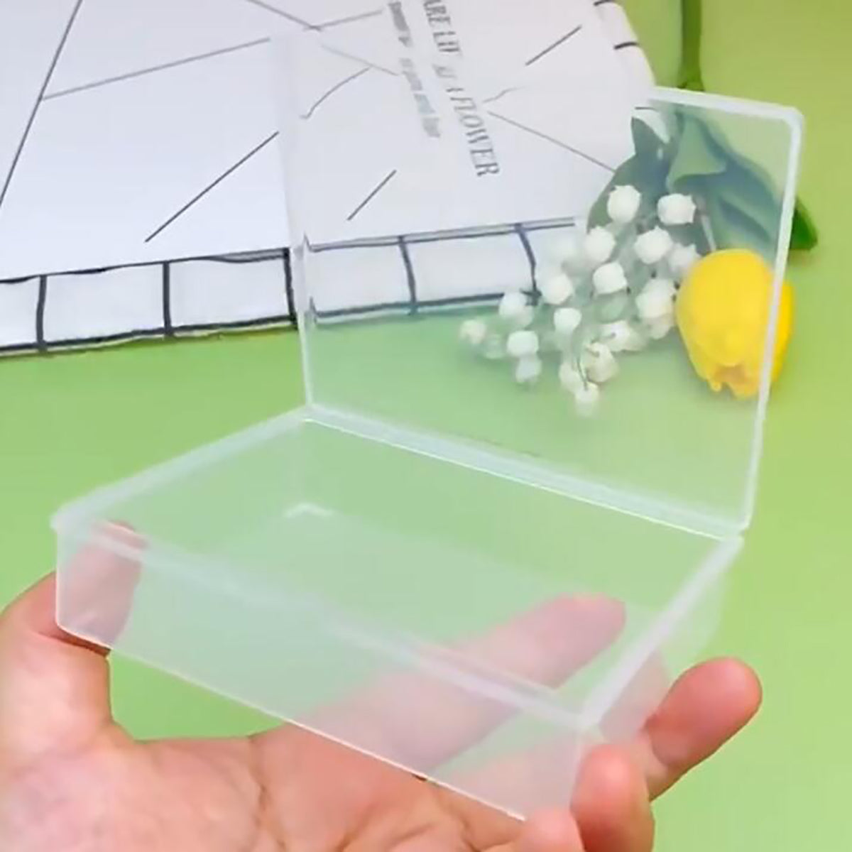 12 Pack Rectangular Clear Plastic Organizer Storage Box Containers (3.98 x 3.35 x 1.06 Inch)