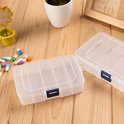 2 Pack Transparent Plastic Bead Organizers (5 Grids)