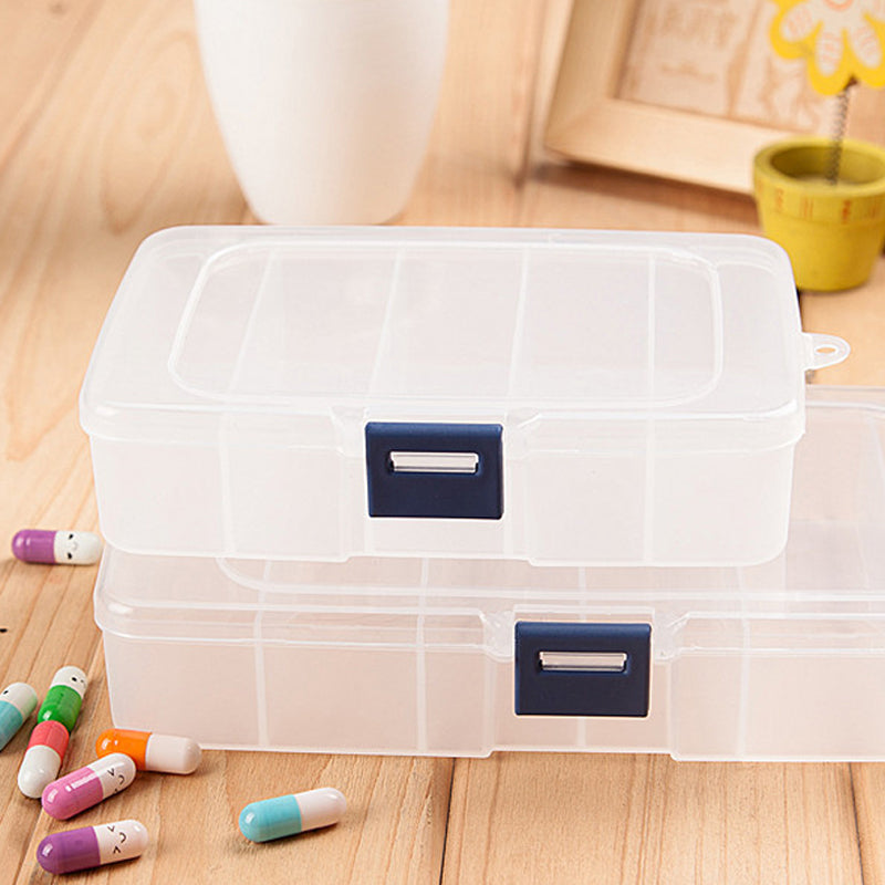 2 Pack Transparent Plastic Bead Organizers (5 Grids)