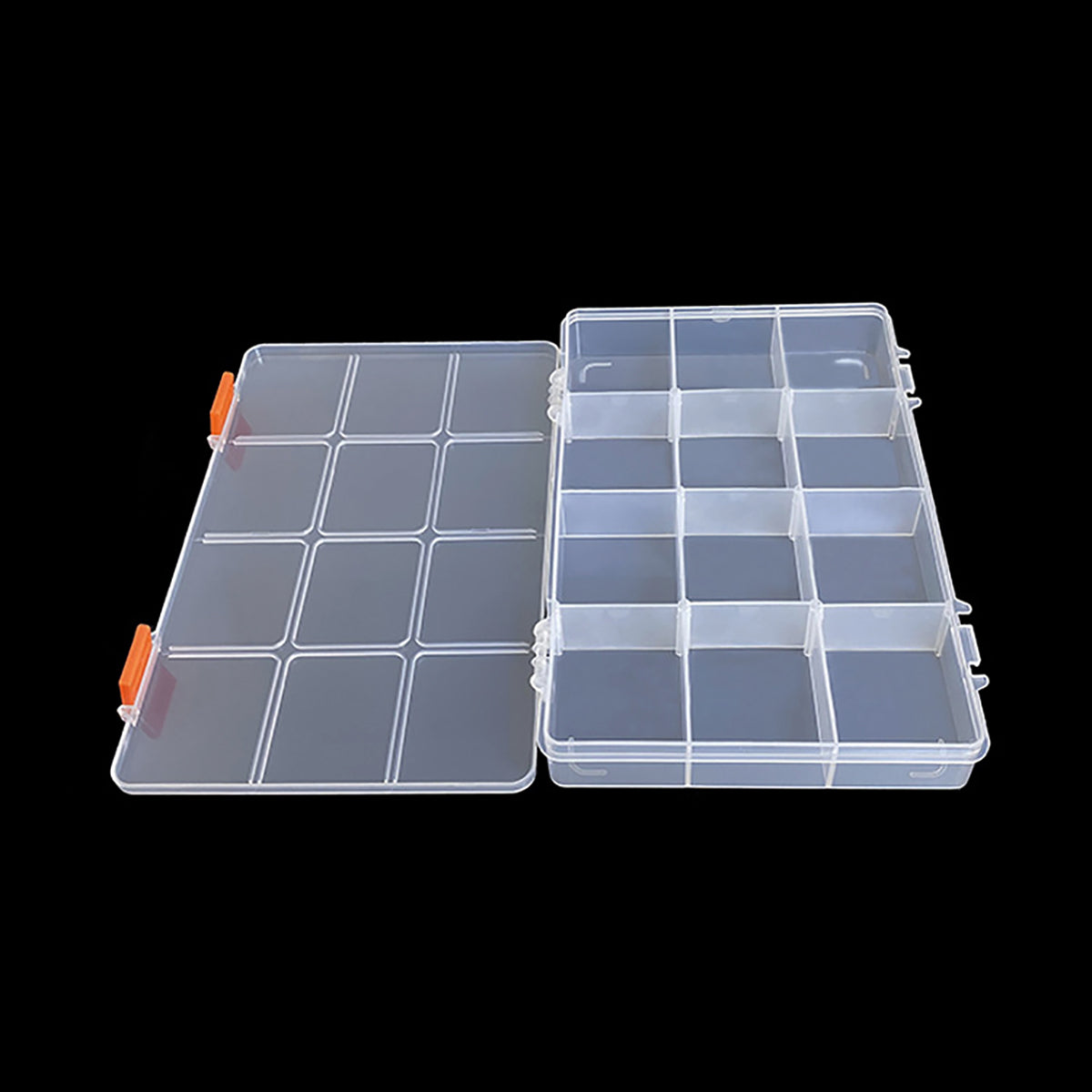 Clear Bead Storage Containers with Adjustable Dividers  (12 Grids-2 Pack)