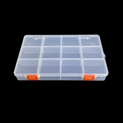 Clear Bead Storage Containers with Adjustable Dividers  (12 Grids-2 Pack)