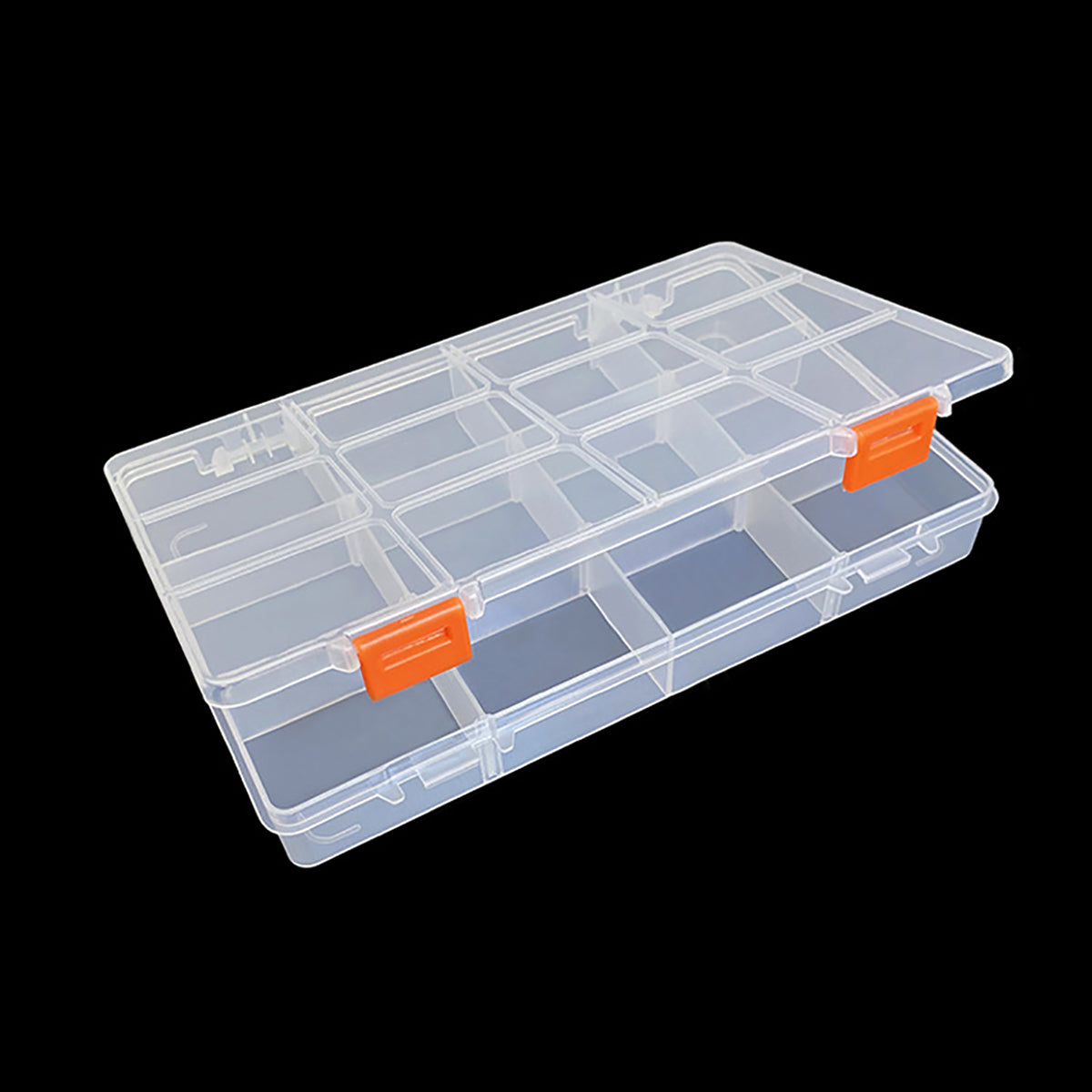 Clear Bead Storage Containers with Adjustable Dividers  (12 Grids-2 Pack)