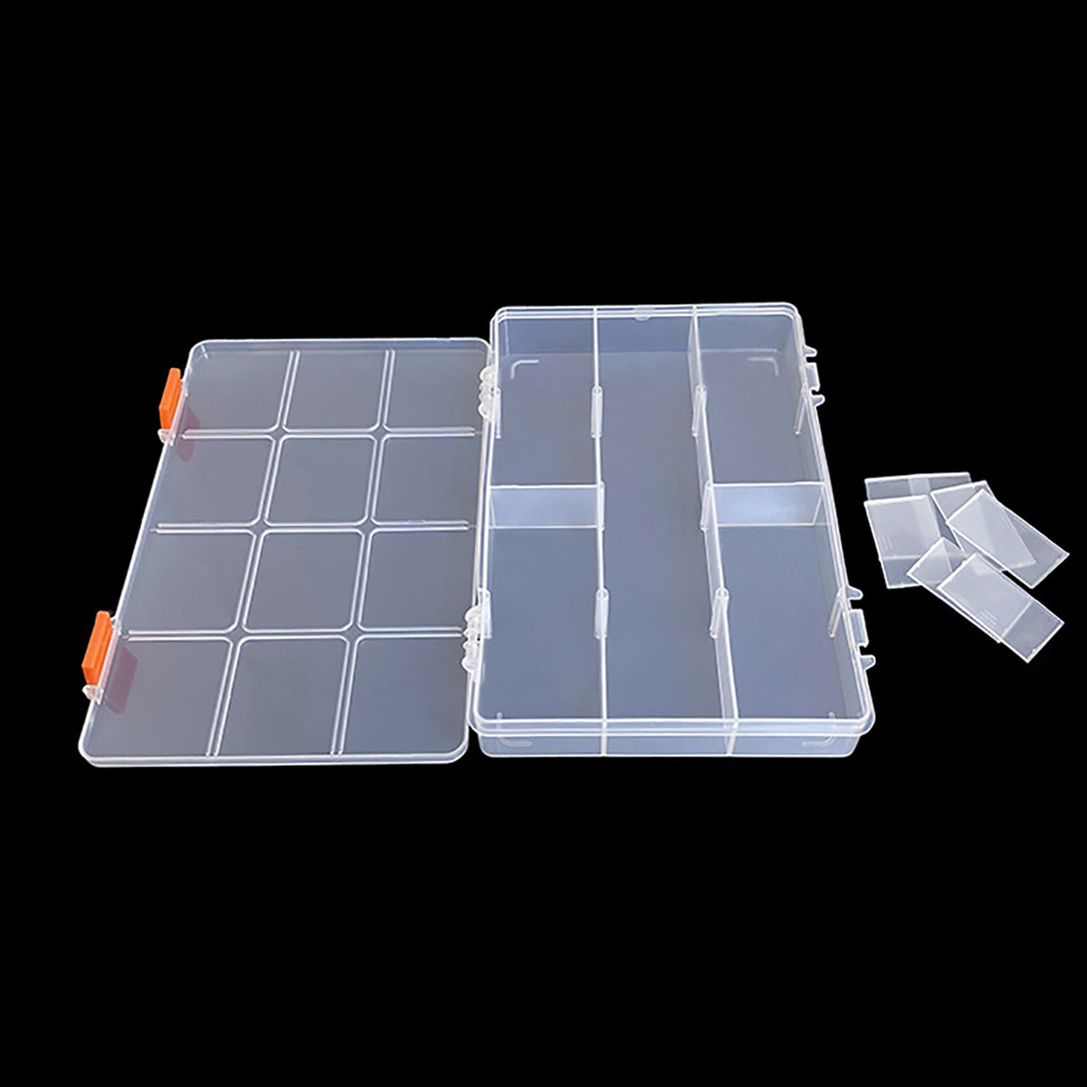 Clear Bead Storage Containers with Adjustable Dividers  (12 Grids-2 Pack)