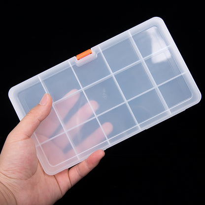 2 Pack Clear Plastic Divided Storage Case (15 Girds)