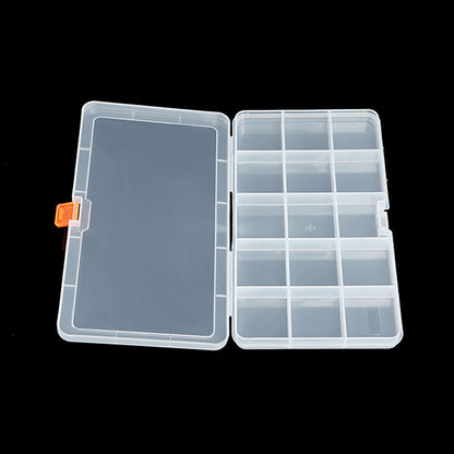 2 Pack Clear Plastic Divided Storage Case (15 Girds)